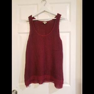 Lucky Brand Dark Red Knit Tank